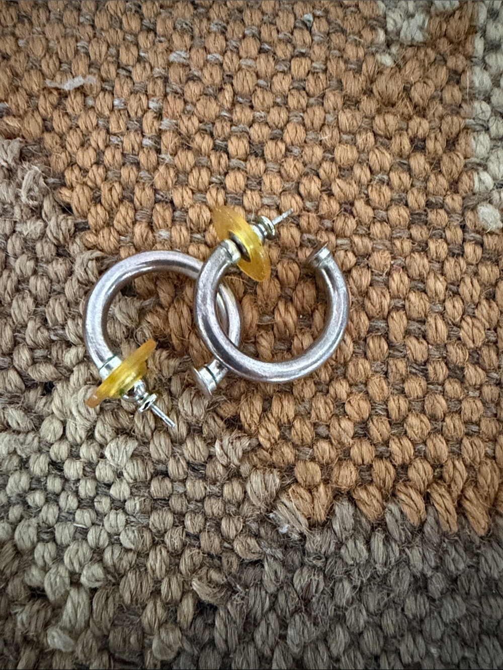 Simple sterling hoop earrings